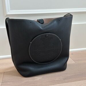 Tory Burch Black Leather Tote Bag